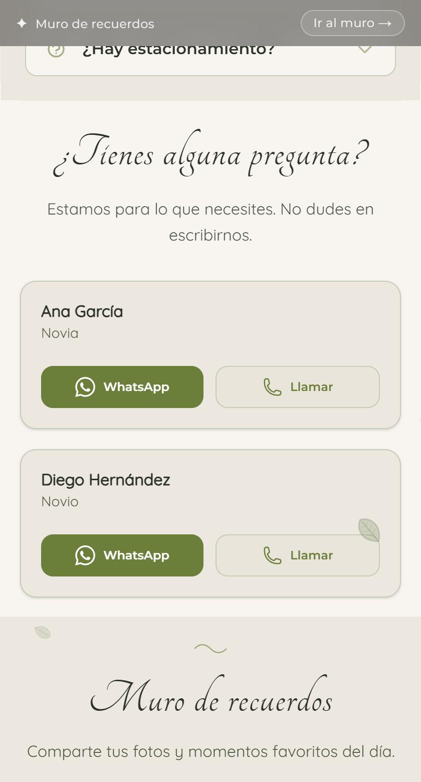 Formulario de confirmación de asistencia RSVP en línea
